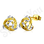 Bijuterii Inox Dama - Cercei inox mici auriti cu pietre - ST108