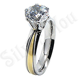 Cadouri Femei - Inel inox aurit cu zircon alb - LR219