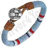 Bijuterii Inox - Bratara piele si siret multicolor - PK6083