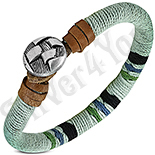 BRATARI PIELE - De SEZON! - Bratara piele si siret multicolor - PK6084