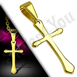 Pandantive crucifix - Cruce inox aurit model medieval - PK6027