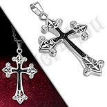 Pandantive crucifix - Cruce inox floare de crin - PK6036