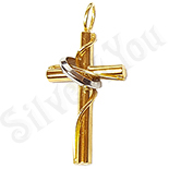 Pandantive crucifix - Cruce din inox aurit - LR361