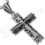 Pandantive crucifix - Pandantiv cruce cu model tribal - LR447