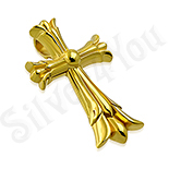 Pandantive crucifix - Cruce inox aurit floare de crin model masiv - LR410