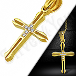 Pandantive crucifix - Pandantiv cruce cu zirconii albe - LR446