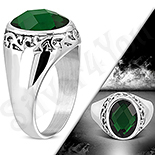 Ghiul cu zircon verde multifatetat si model - LR366