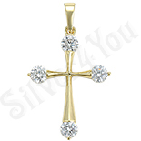 Pandantiv cruce cu zirconii albe - ZS302 Pandantiv cruce cu zirconii albe - ZS302