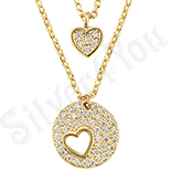 - Set colier inima cu zirconii albe - ZS738