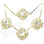 Set cercei, colier si bratara in culoarea aurului 14K zirconii albe - ZS764 Set cercei, colier si bratara in culoarea aurului 14K zirconii albe - ZS764