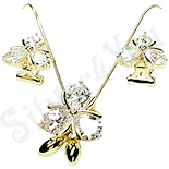 Set cercei si colier in culoarea aurului 14K zirconii albe - ZS812 Set cercei si colier in culoarea aurului 14K zirconii albe - ZS812