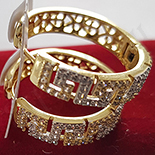CERCEI - Cercei in culoarea aurului 14K zirconii albe - ZS858