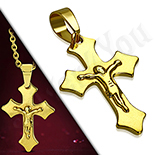 - Crucifix inox aurit - PK808