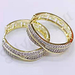 Cercei in culoarea aurului 14K zirconii albe - 2.6 cm - ZS1055 Cercei in culoarea aurului 14K zirconii albe - 2.6 cm - ZS1055