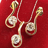 Set cercei, pandantiv si lant aurit cu aur 14K - ZS750A Set cercei, pandantiv si lant aurit cu aur 14K - ZS750A