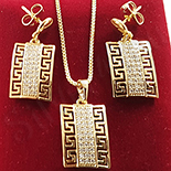 Set cercei, pandantiv si lant in culoarea aurului 14K - ZS652A Set cercei, pandantiv si lant in culoarea aurului 14K - ZS652A
