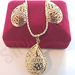 Set cercei, pandantiv si lant aurit cu aur 14K - ZS610A Set cercei, pandantiv si lant aurit cu aur 14K - ZS610A