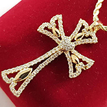 Pandantiv cu lant in culoarea aurului 14K zirconii albe - ZS1230 Pandantiv cu lant in culoarea aurului 14K zirconii albe - ZS1230