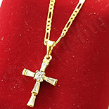 Pandantiv cu lant in culoarea aurului 14K zirconii albe - ZS1322 Pandantiv cu lant in culoarea aurului 14K zirconii albe - ZS1322
