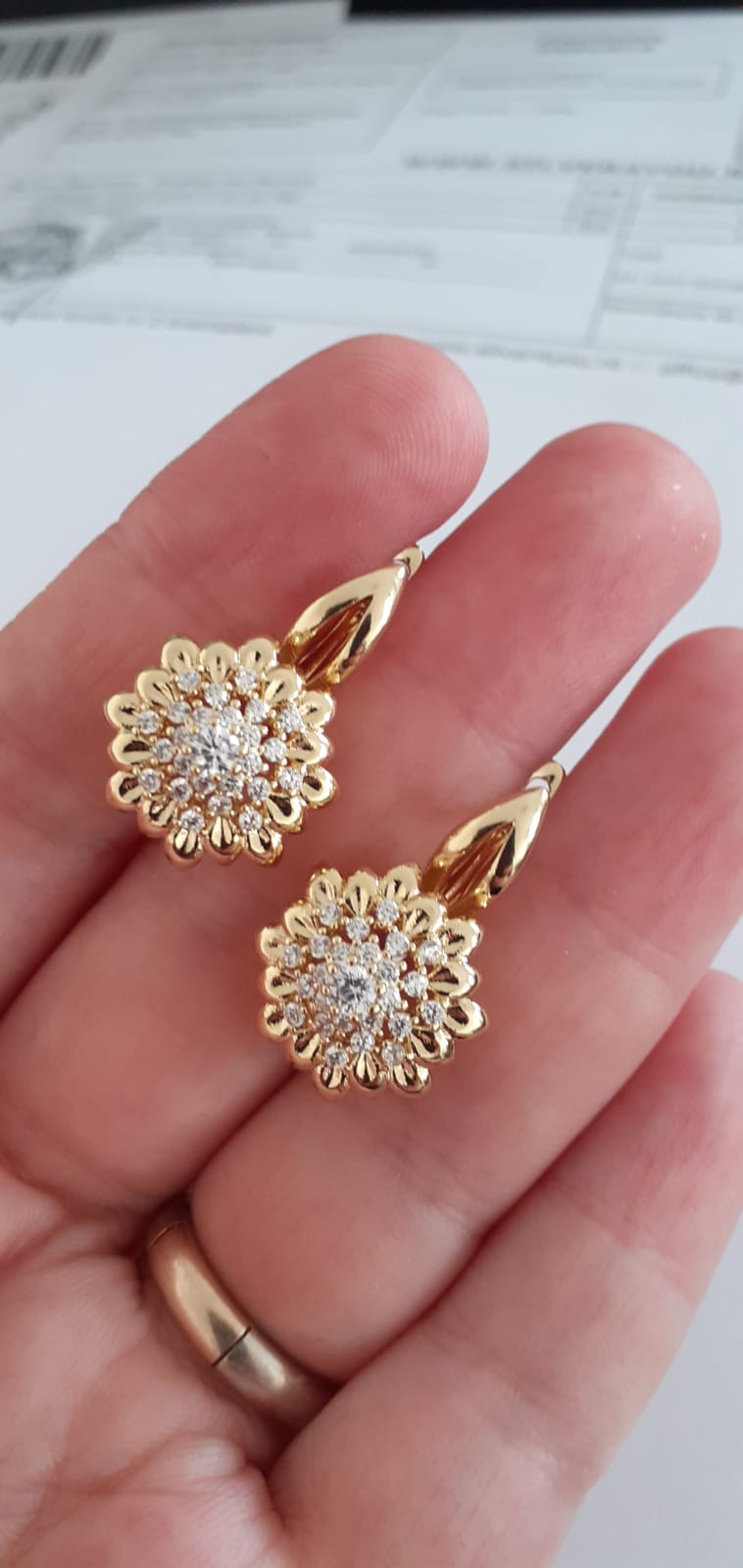 - Cercei placati cu aur de 14K - D1500