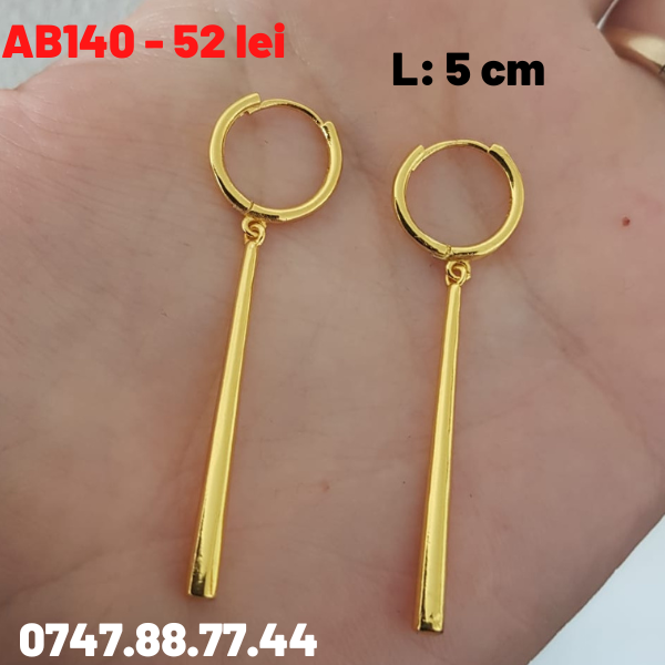 - Cercei placati cu aur de 14K - 5 cm - AB140